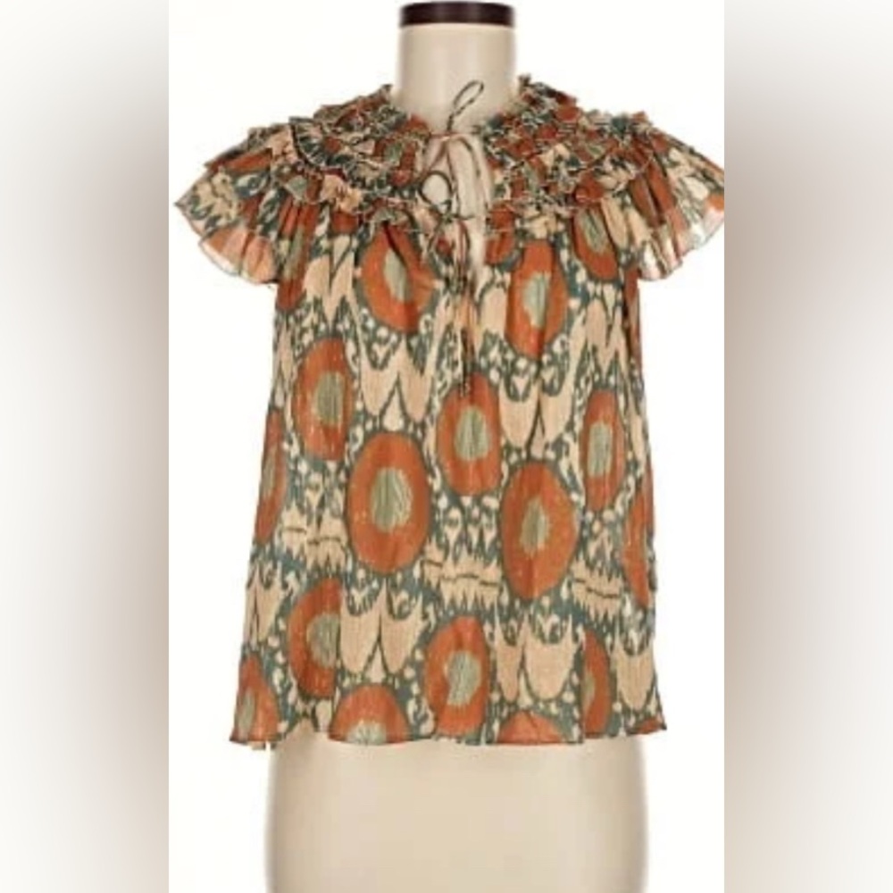 Ulla Johnson Multicolor Ruffle Blouse